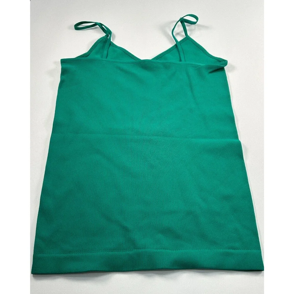Free People Intimately Cami Tank Top Sleeveless V-Neck Ribbed Knit Green‎ M/L